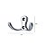 Kit 5 Cabide Gancho Duplo Italy Line 9015 Cromado Polvo - Imagem 2