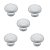 Kit 5 Puxador Italy Line Il7038 Cerâmica Branco C/ Parafuso - Imagem 1