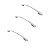 Kit 3 Puxador Italy Line 2092 Branco Metal 096mm - Imagem 1