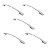 Kit 5 Puxador Italy Line 2092 Branco Metal 096mm - Imagem 1