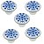 Kit 5 Puxador Italy Line Ceramica Il7067 Estampa Azul Louça - Imagem 1
