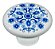 Kit 5 Puxador Italy Line Ceramica Il7067 Estampa Azul Louça - Imagem 2
