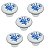 Kit 5 Puxador Italy Line Ceramica Il7068 Estampa Azul Louça - Imagem 1