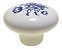 Kit 5 Puxador Italy Line Ceramica Il7068 Estampa Azul Louça - Imagem 2