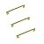 Kit 3 Puxador Dourado Il 950 Liveri Metal 128 Mm Italy Line - Imagem 1