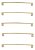Kit 5 Puxador Dourado Fosco Il 950 Italy Line Metal 192mm - Imagem 1