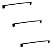Kit 3 Puxador Preto Fosco Il 950 Italy Line Metal 224mm - Imagem 1