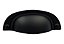 Puxador Concha Vivaro 222 Preto Fosco Italy L. 64mm Recart. - Imagem 1