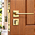 Fechadura Porta Externa Sala Quarto Dourada Gold Stam 40mm - Imagem 1