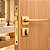 Fechadura Porta Banheiro Wc Dourada Gold Stam Classic 40mm - Imagem 1