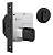 Fechadura Porta Correr Stam 1006 Preta Preto 45 Mm Redonda - Imagem 1