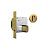 Fechadura Porta Correr Stam 1006 Gold Dourada Externa Redond - Imagem 1