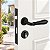 Fechadura Porta Externa Lily Imab Preta Preto 55mm Clássica - Imagem 1