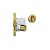 Fechadura Rolete Pivotante Dourada Gold 1005 Stam Redonda - Imagem 1