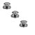 Kit 3 Puxador Beetle Com Base Granada Zen Cromado - Imagem 1