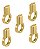 Kit 5 Puxador Antique Ponto Zen Dourado Fosco Zp5404.955 - Imagem 1