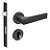 Fechadura Porta Externa Pici Imab Preta Preto Pp 55mm Redond - Imagem 1
