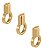 Kit 3 Puxador Antique Ponto Zen Gold (dourado Brilhante) - Imagem 1