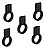 Kit 5 Puxador Antique Ponto Zen Preto Zp5404.24 Pingente - Imagem 1