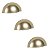 Kit 3 Puxador Shell 48 Mm Zen Dourado (fosco) Concha - Imagem 1