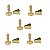 Kit 5 Prendedor Fixador Trava Porta Dourado Fosco 807 Parede - Imagem 1