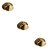 Kit 3 Puxador Beetle Com Base Granada Zen Gold Escovado - Imagem 1