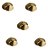 Kit 5 Puxador Beetle Com Base Granada Zen Gold Escovado - Imagem 1