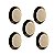 Kit 5 Puxador Para Moveis Ponto Disk G Gold Brilhante Zen - Imagem 1