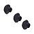 Kit 3 Puxador Para Moveis Ponto Disk P Preto Fosco Zen - Imagem 1