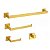 KIT ACESSORIOS DE BANHEIRO 4 PECAS DOURADO BRILHANTE INOX - Imagem 1