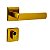 FECHADURA PORTA EXTERNA DOURADA FOSCO DAMA AROUCA 40 MM QUAD - Imagem 1