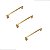 Kit 3 Puxador Liveri Il 955 128mm Dourado Fosco Italy Line - Imagem 1