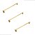 Kit 3 Puxador Liveri Il 955 192mm Dourado Fosco Italy Line - Imagem 1