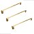 Kit 3 Puxador Liveri Il 955 224mm Dourado Fosco Italy Line - Imagem 1