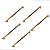 Kit 5 Puxador Liveri Il 955 160mm Dourado Fosco Italy Line - Imagem 1