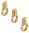 Kit 3 Puxador Antique Ponto Zen Gold (dourado Brilhante) - Imagem 1