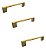 Kit 3 Puxador Dourado Il 950 Metal 96mm Com Parafusos - Imagem 1