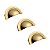 Kit 3 Puxador Shell Zen 64mm Gold (dourado Brilhante) - Imagem 1