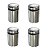 Kit 4 Prolongador Inox Polido 25 X 25 Mm Suporte Vidro Placa - Imagem 1