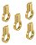 Kit 5 Puxador Antique Ponto Zen Dourado Fosco Zp5404.955 - Imagem 1