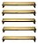 Kit 5 Puxador Creta Zen Gold Brilhante Dourado 192 Mm - Imagem 1