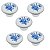 Kit 5 Puxador Italy Line Ceramica Il7068 Estampa Azul Louça - Imagem 1