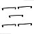Kit 5 Puxador Moveis Liveri Il 955 128mm Preto Italy Line - Imagem 1