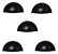 Kit 5 Puxador Shell 48mm Zen Preto Zp4319.24 Concha - Imagem 1