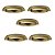 Kit 5 Puxador Vivaro 222 Dourado Fosco Italy Line 96 Mm - Imagem 1