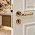 FECHADURA PORTA BANHEIRO WC LILY IMAB DOURADO BRILHANTE 55MM - Imagem 1
