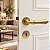FECHADURA PORTA INTERNA QUARTO LILY IMAB DOURADO OURO ACETINADO MAQUINA 55MM COLONIAL CLASSICA - Imagem 1