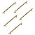 KIT 5 PUXADOR MOVEIS ZIGRINATO IL1580 224MM DOURADO FOSCO - Imagem 2