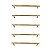 KIT 5 PUXADOR MOVEIS ZIGRINATO IL1580 224MM DOURADO FOSCO - Imagem 1