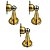 KIT 3 PRENDEDOR BATEDOR PORTA MAGNETICO ADESIVO INOX DOURADO - Imagem 1
